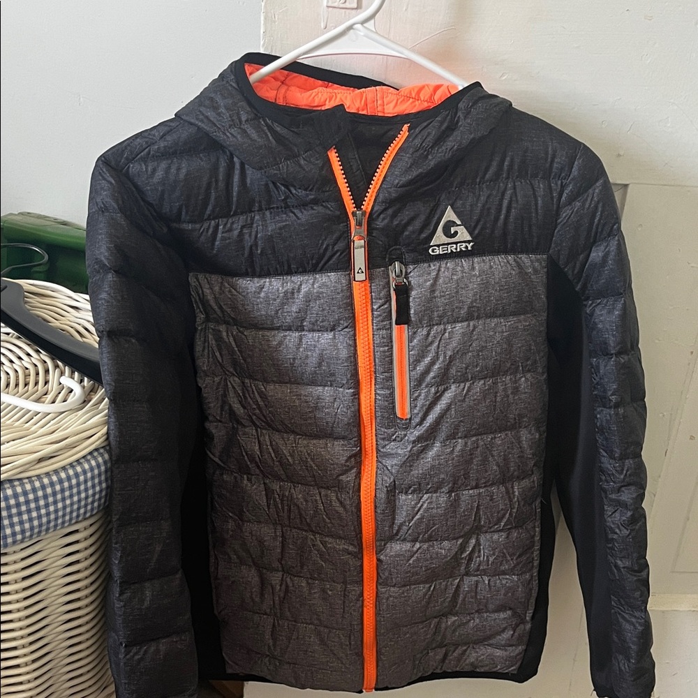 Gerry Kids Puffer Jacket - Black and Orange
